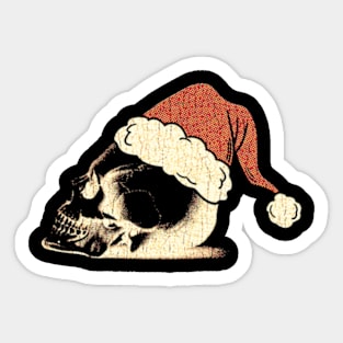 Christmas Skull With Xmas Hat Sticker